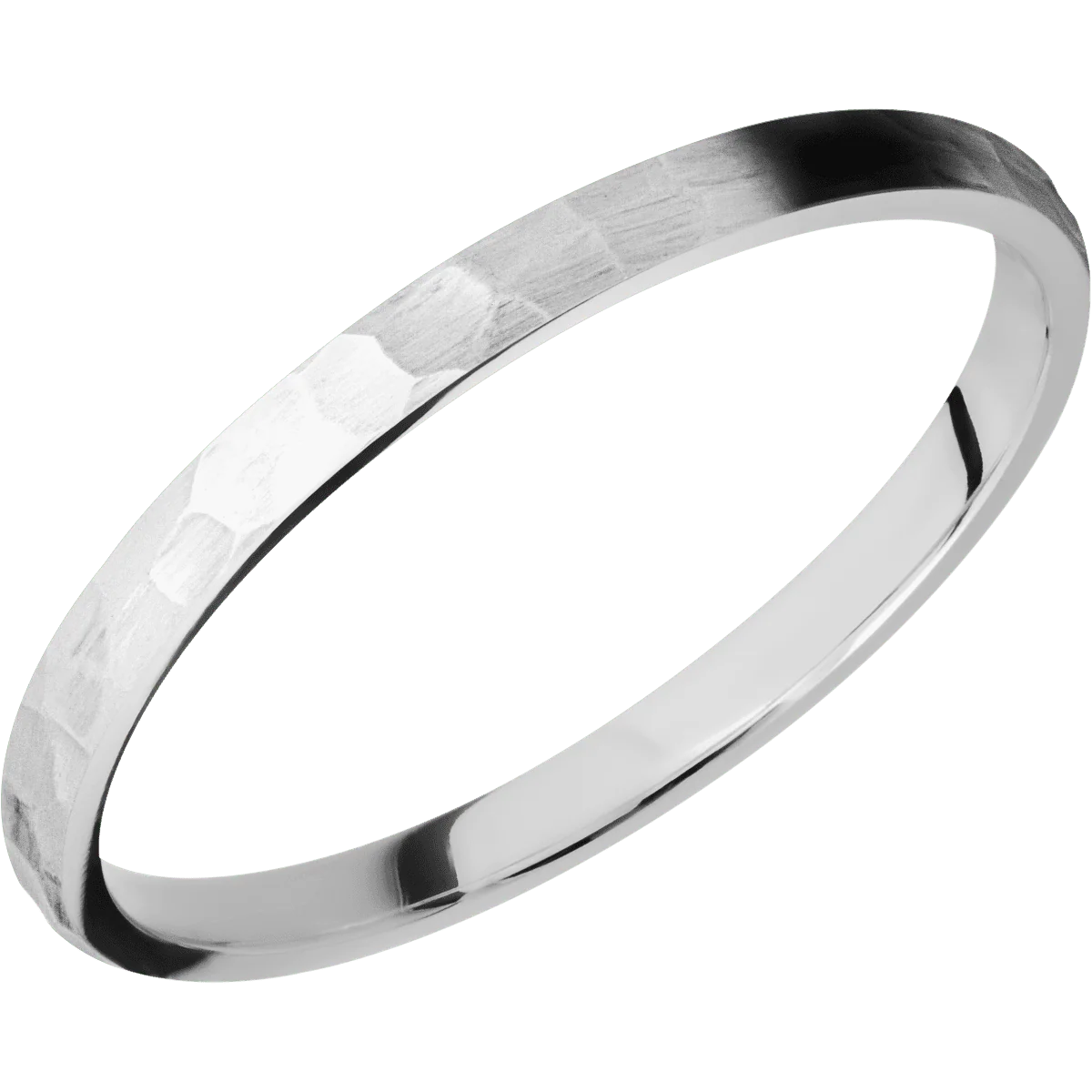 18K White Gold + Hammer Finish - Image 2