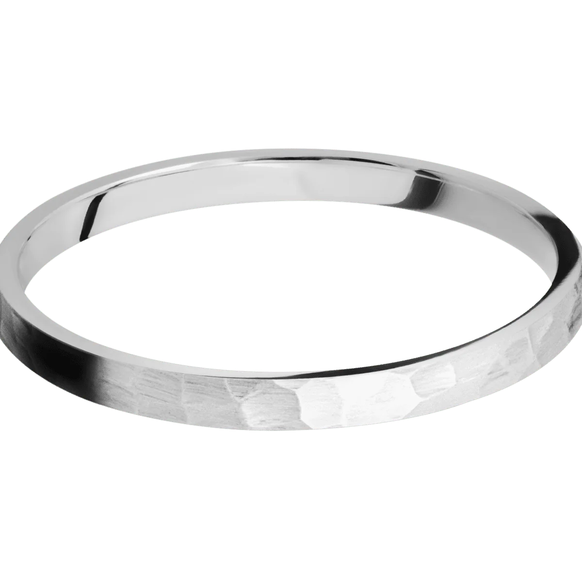 18K White Gold + Hammer Finish - Image 3