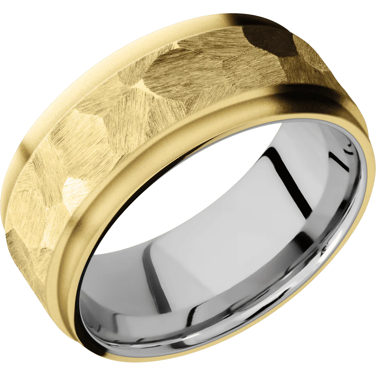 18K Yellow Gold + Rock , Bead Finish + Titanium - Image 2