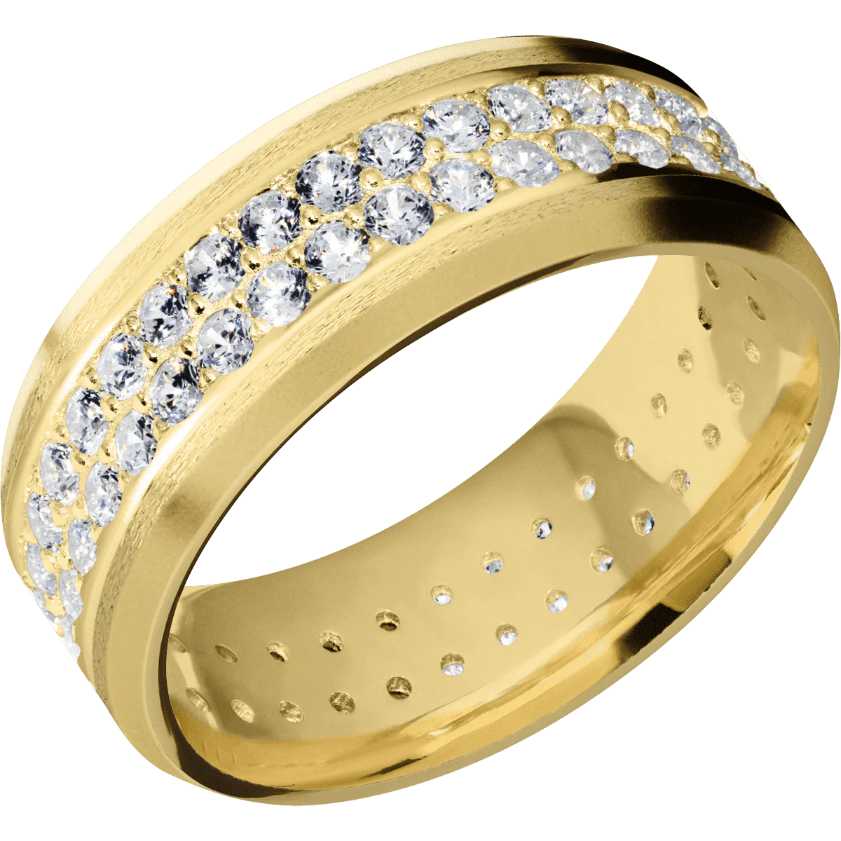 18K Yellow Gold + Stone , Bead Finish - Image 2