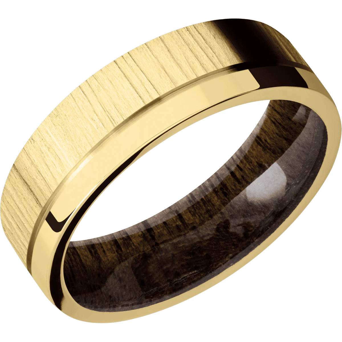 18K Yellow Gold + Treebark1 , Polish Finish + Walnut - Image 2