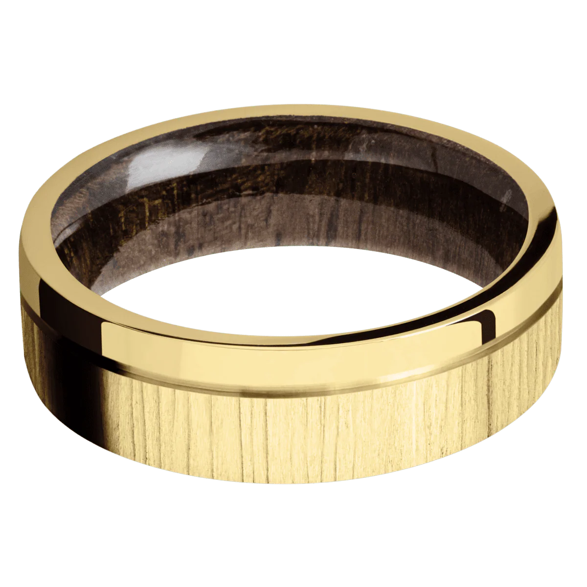 18K Yellow Gold + Treebark1 , Polish Finish + Walnut - Image 3