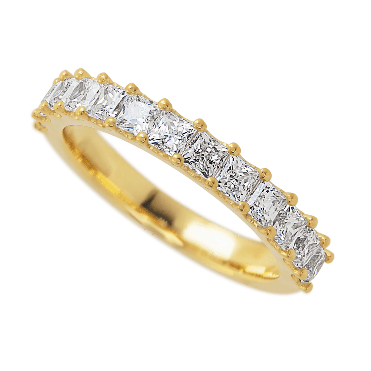 22K Yellow Gold band with 13 Princess Lab Grown Diamond having TCW-1.3 - Image 3