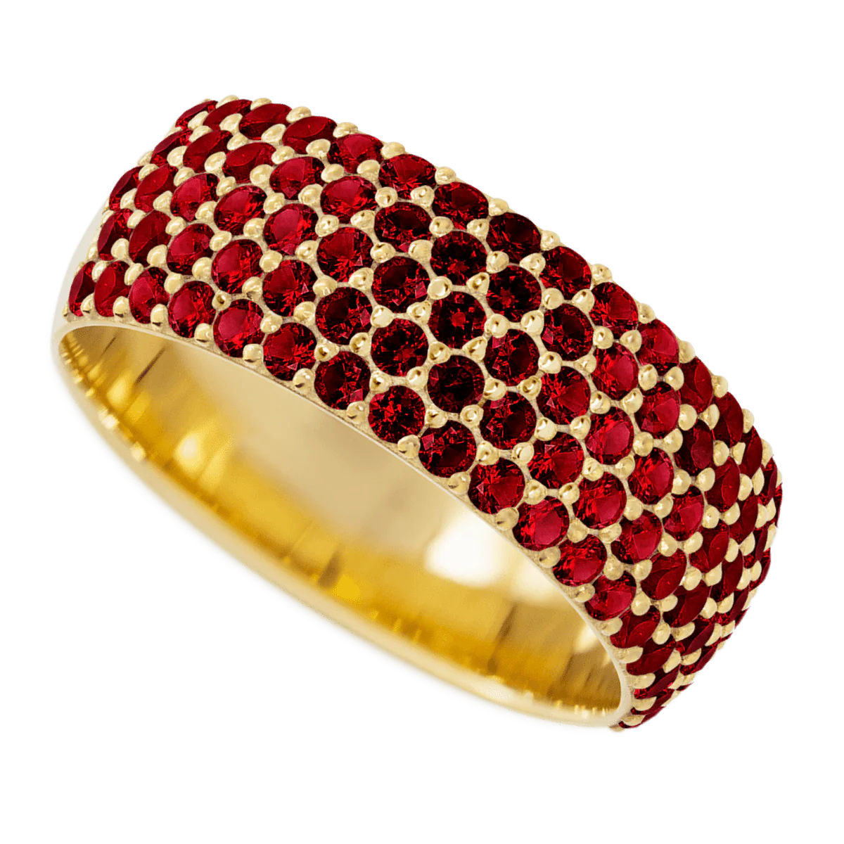 22K Yellow Gold band with 88 Round Dark Ruby having TCW-1.32 - Image 3