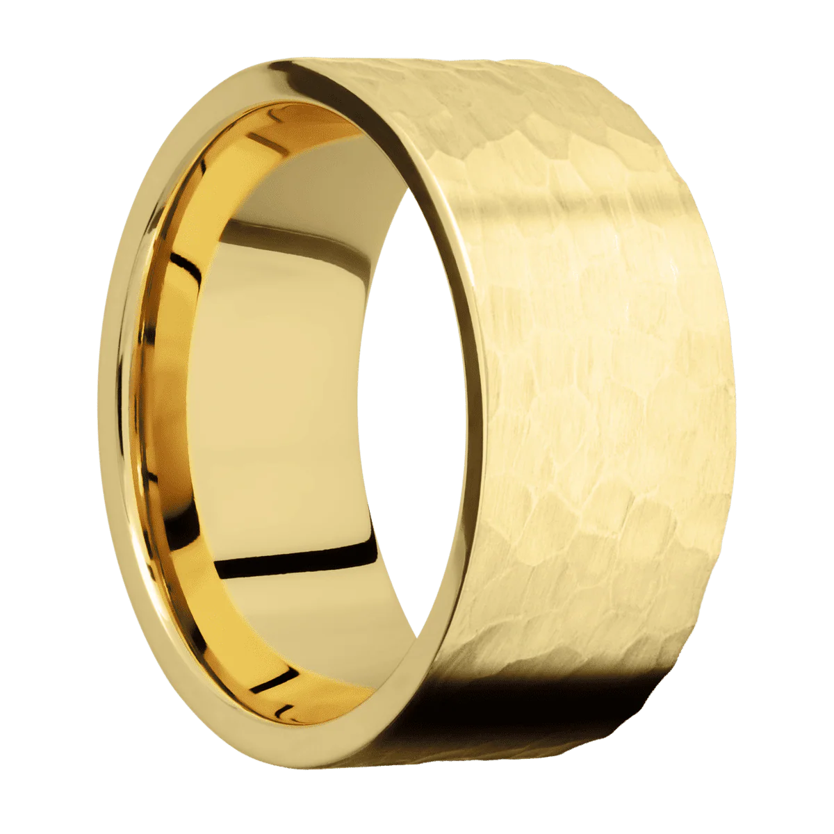 22K Yellow Gold + Hammer Finish