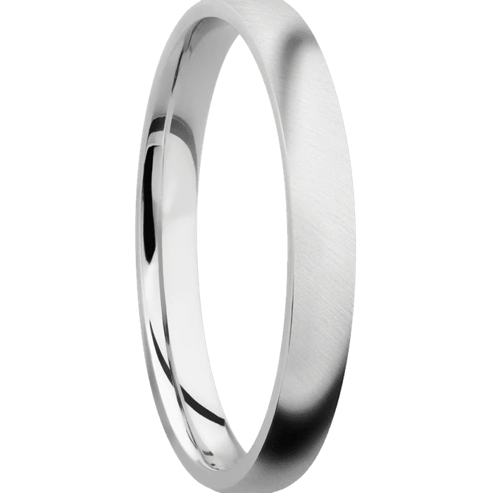 3mm wide Domed Titanium Ring with Angle Satin Finish - Image 2