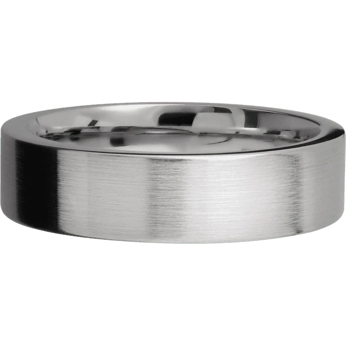 6mm wide Flat Titanium Ring with Satin Finish - Image 3