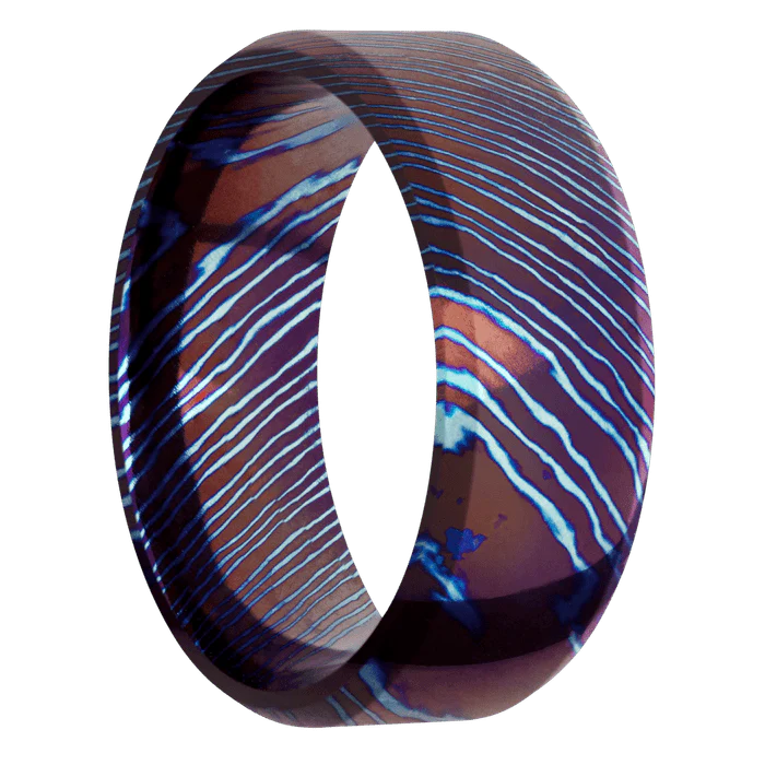 8mm wide Beveled Kuro-Ti Ring with Polish Kuro-Ti Finish - Image 2