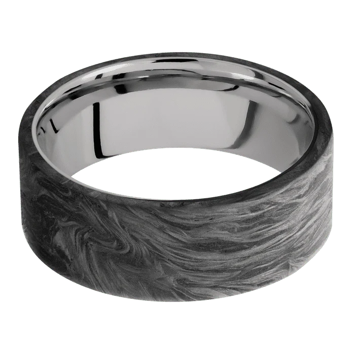 8mm wide Flat Forged Carbon Fiber Ring / Titanium Sleeve - Image 3