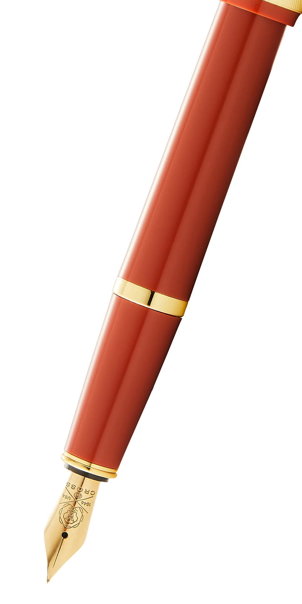 Bailey Light™ Polished Amber Resin and Gold Tone Fine Nib Fountain Pen - Image 2