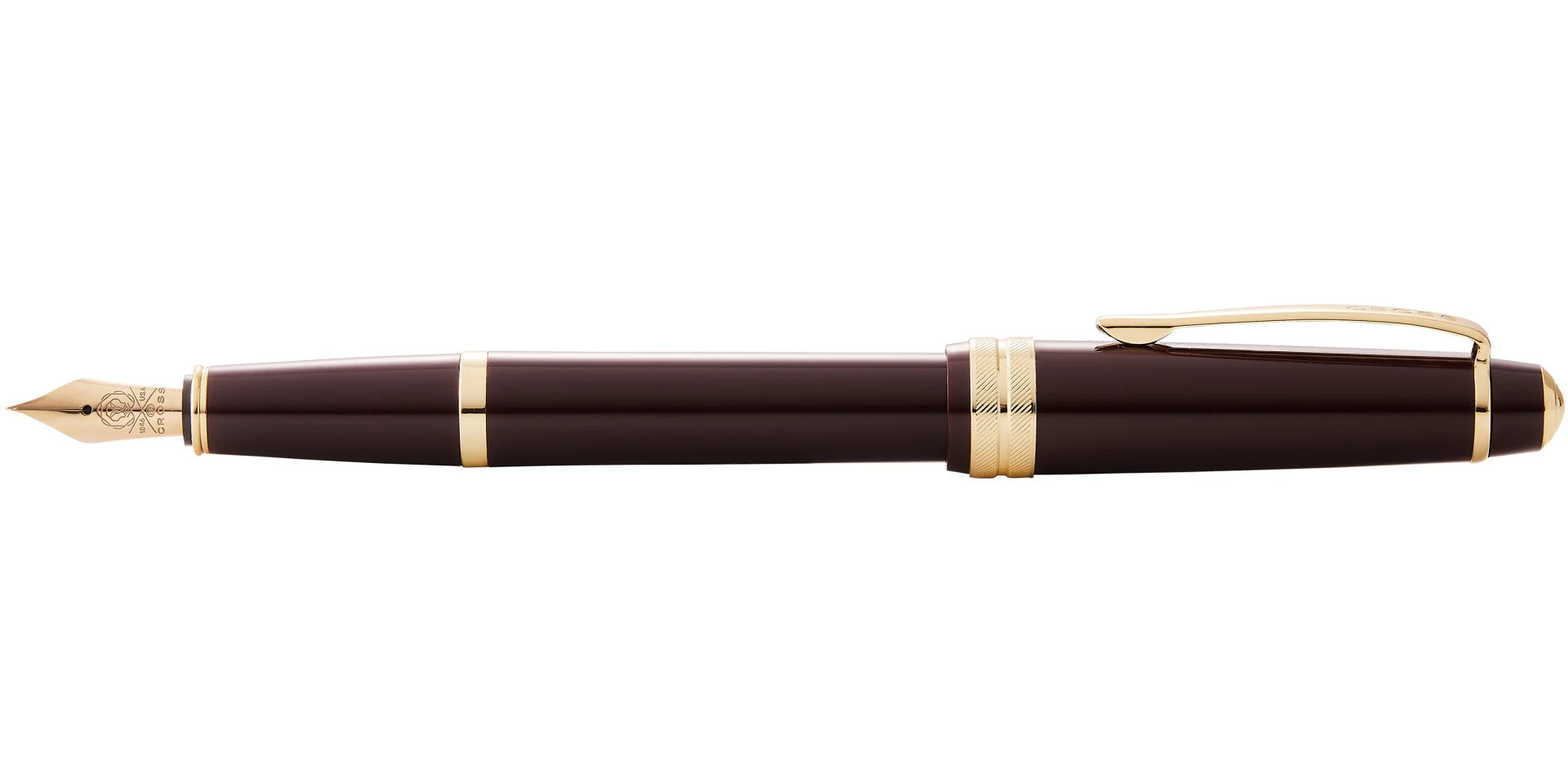 Bailey Light™ Polished Burgundy Resin and Gold Tone Extra-Fine Fountain Pen - Image 4