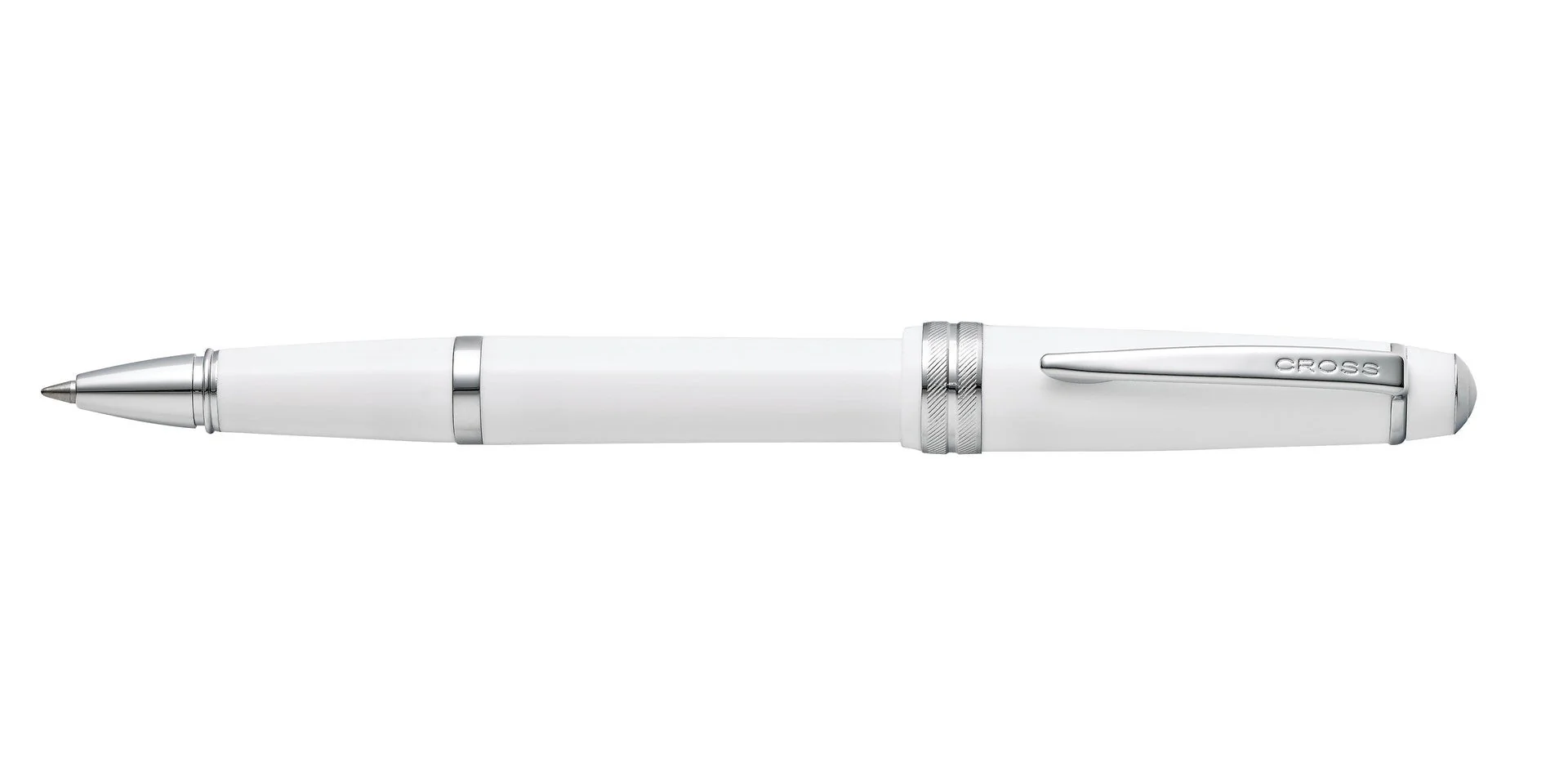 Bailey Light™ Polished White Resin Rollerball Pen - Image 3