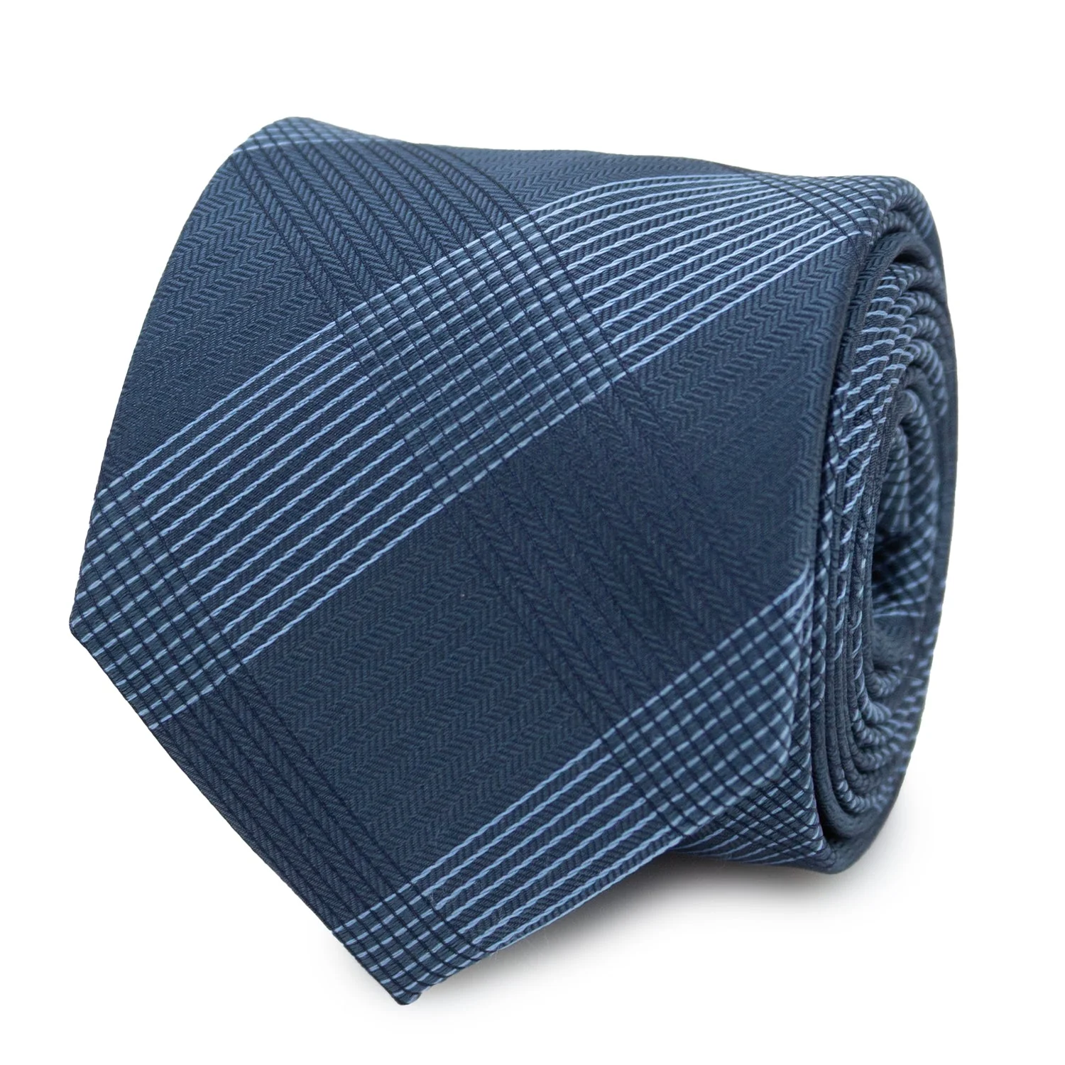 Best Dad Plaid Dark Blue Men's Tie - Image 2
