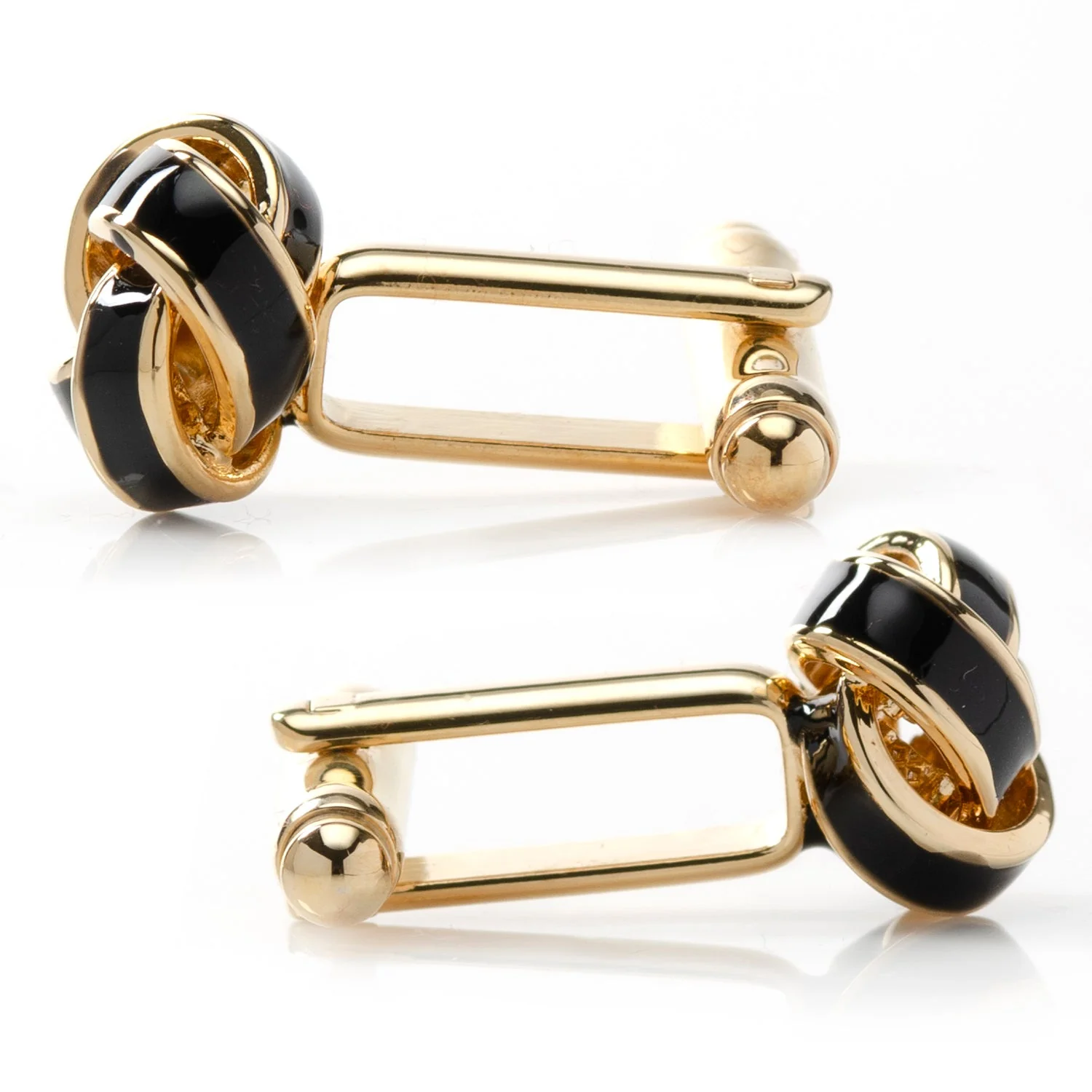 Black and Gold Knot Cufflinks - Image 4