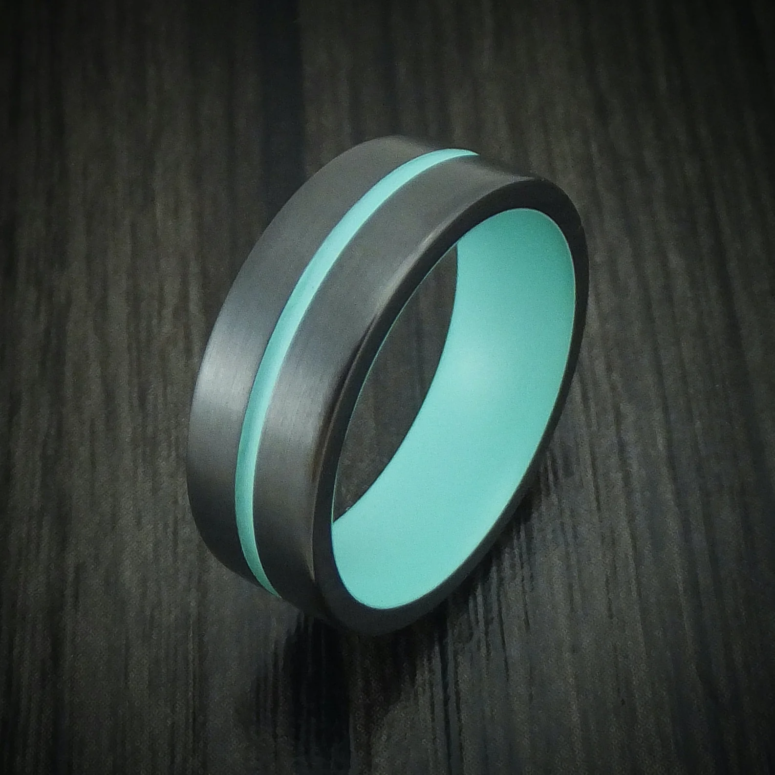 Black Zirconium and Cerakote Custom Made Men's Ring - Image 4