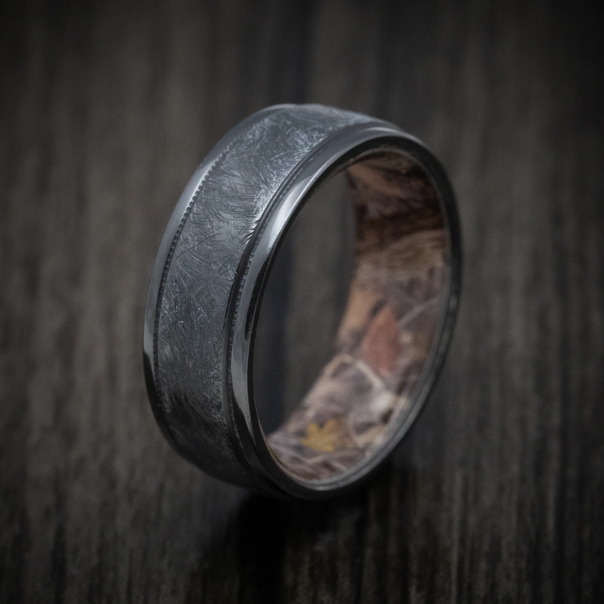 Black Zirconium and King's Camo Men's Ring Custom Made Band - Image 5