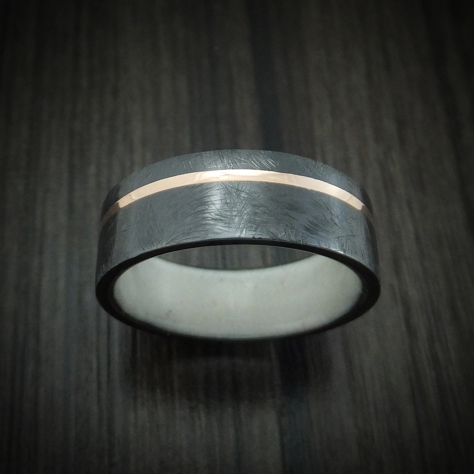 Black Zirconium with 14K Gold Inlay and Antler Sleeve Custom Made - Image 2