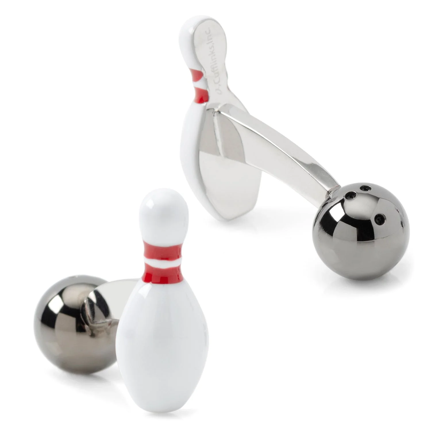 Bowling Pin & Ball 3D Cufflinks - Image 2