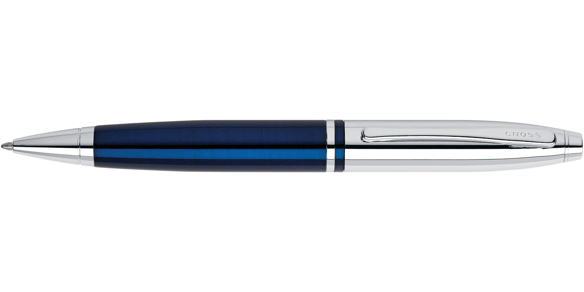 Calais™ Chrome & Blue Lacquer Ballpoint Pen - Image 3