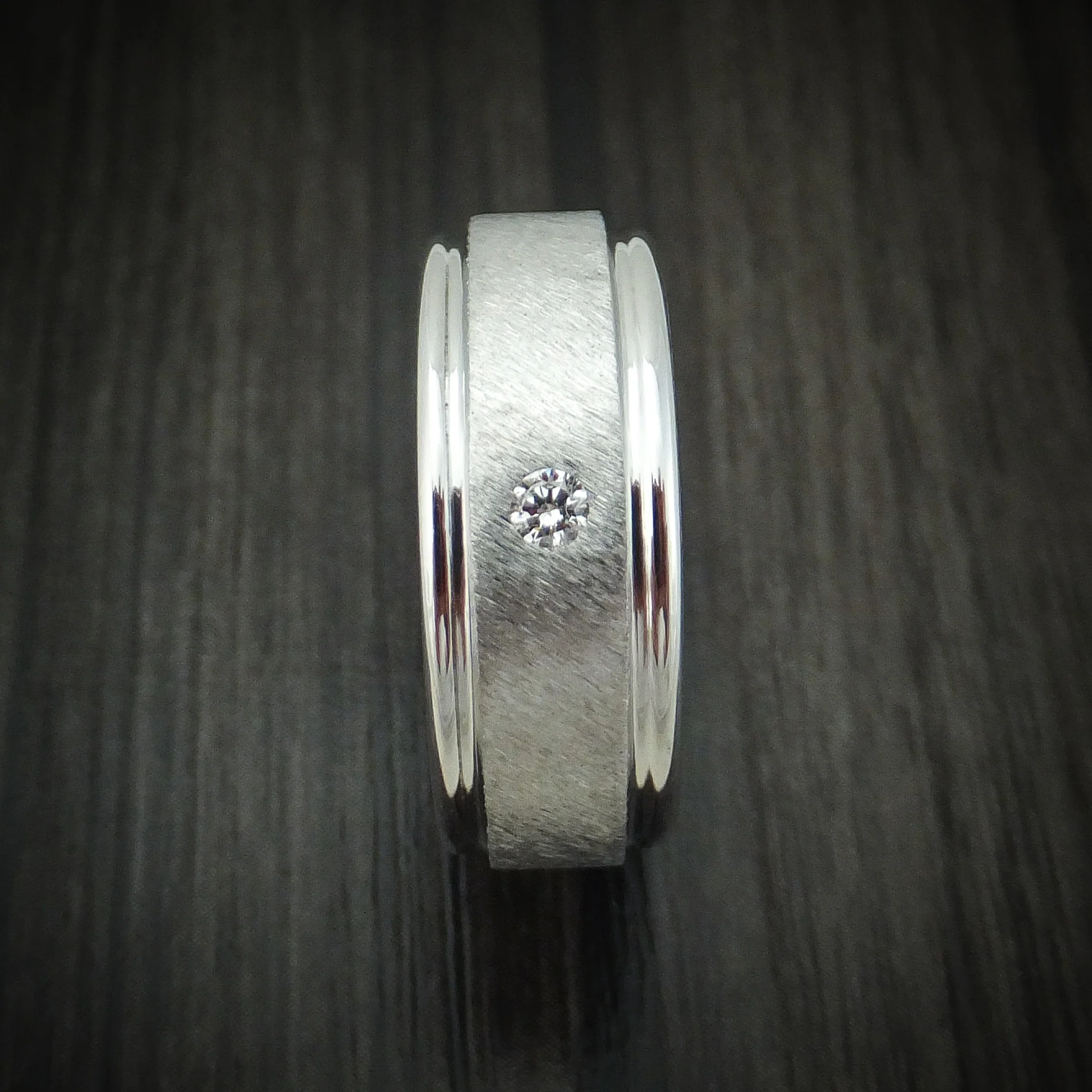 Cobalt Chrome and Diamond Men's Ring Custom Made Band - Image 3