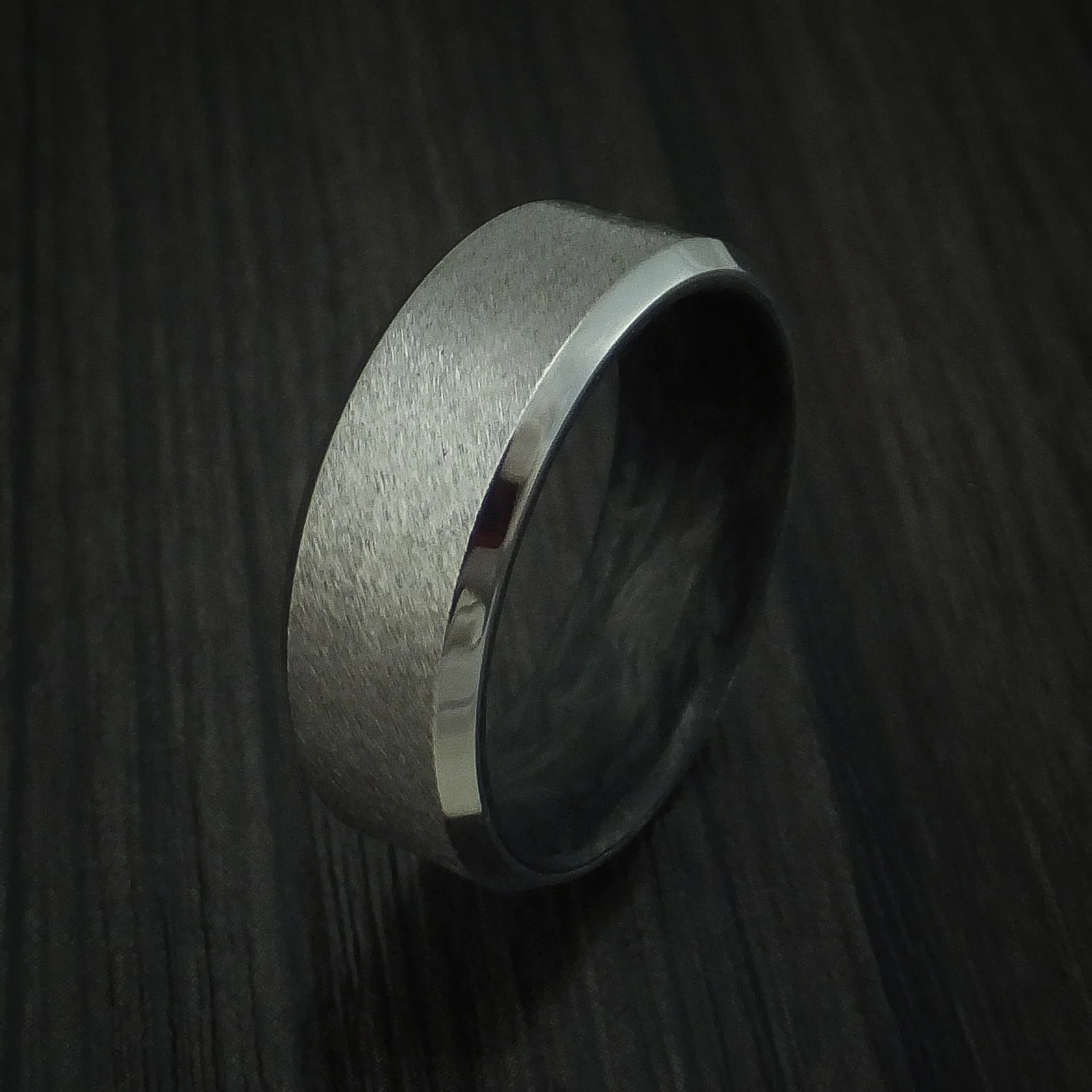 Cobalt Chrome and Forged Carbon Fiber Custom Made Men's Ring - Image 4