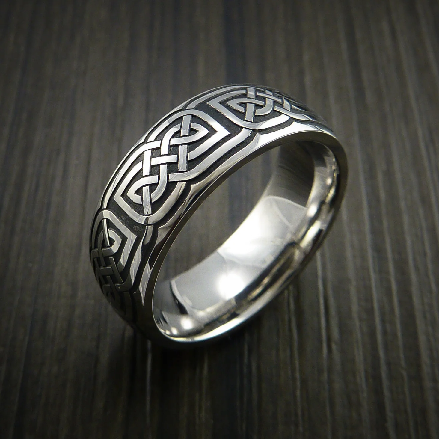 Cobalt Chrome Celtic Wedding Men's Ring Celtic Knot Custom Made - Image 4