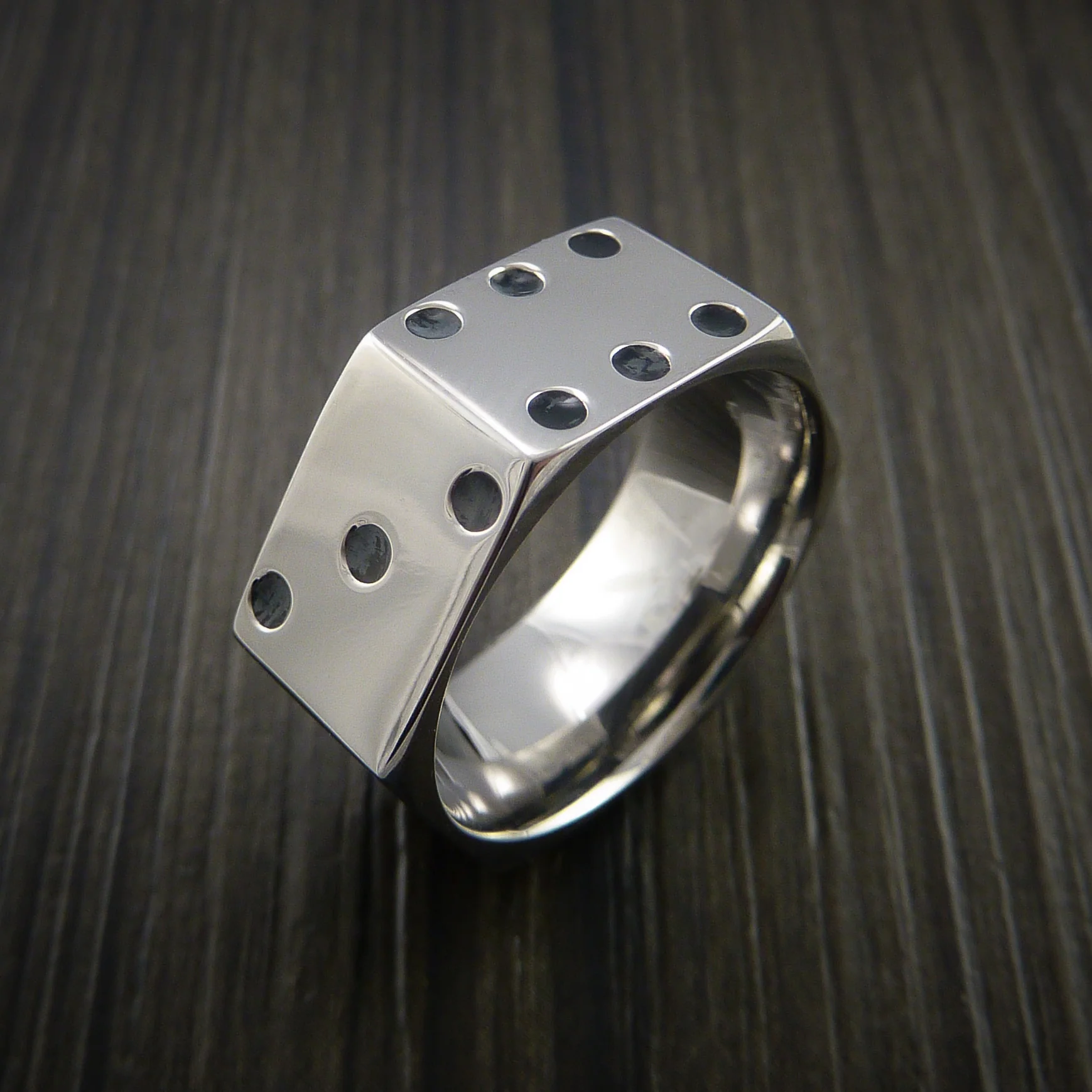 Cobalt Chrome Dice Men's Ring High Roller Gambler Inspired Men's Ring - Image 3