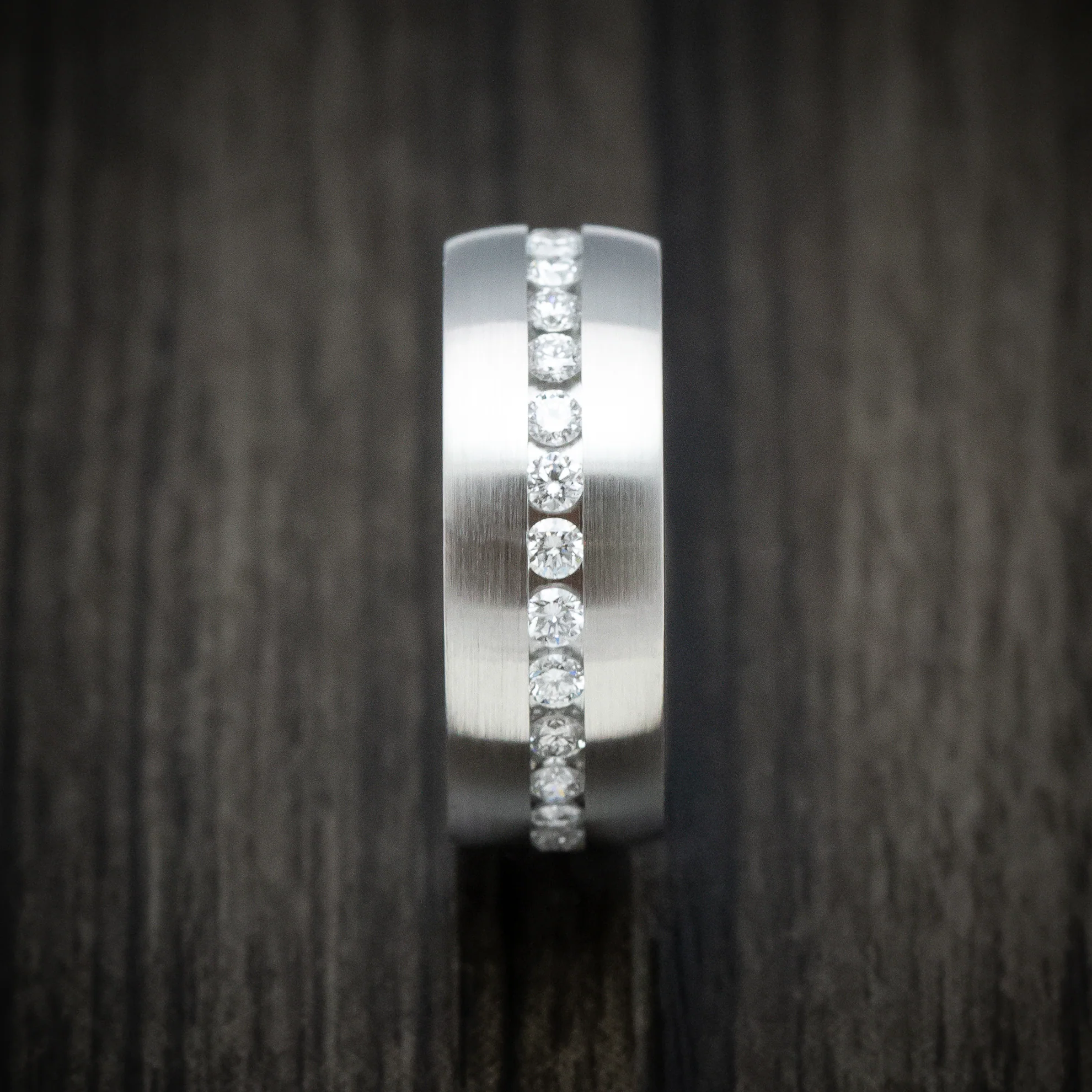 Cobalt Chrome Eternity Lab Diamond Men's Ring - Image 3