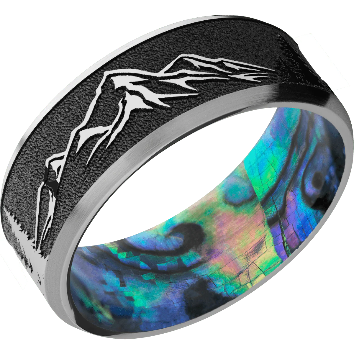 Cobalt Chrome + Polish , Satin Finish + Abalone - Image 2