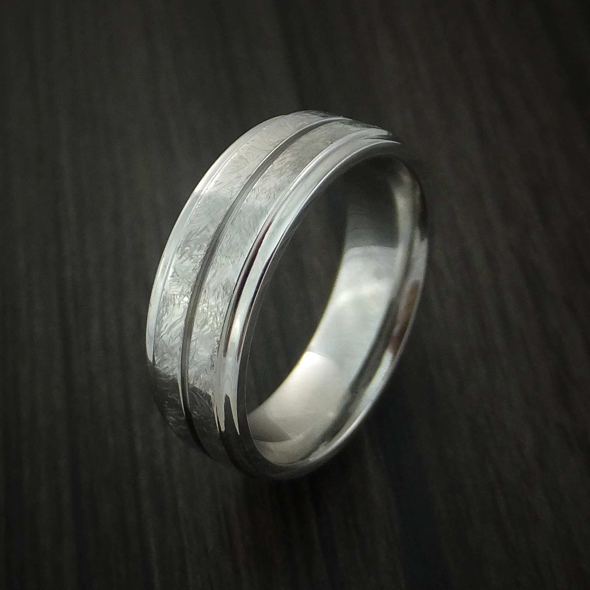 Cobalt Chrome Men's Ring Distressed Finish Band - Image 3