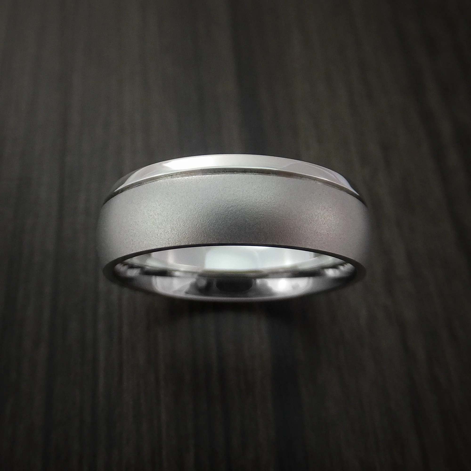 Cobalt Chrome Men's Ring with Two-Tone Finish Custom Made - Image 2