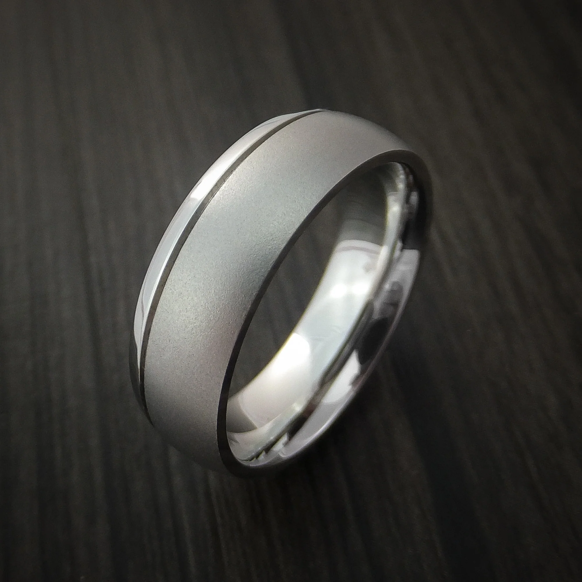 Cobalt Chrome Men's Ring with Two-Tone Finish Custom Made - Image 3