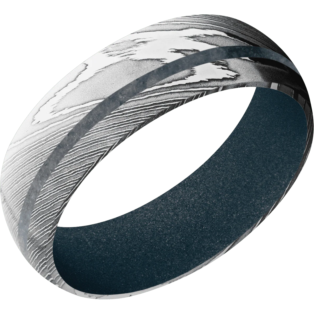 Damascus + Polish Finish + Blue Titanium - Image 2