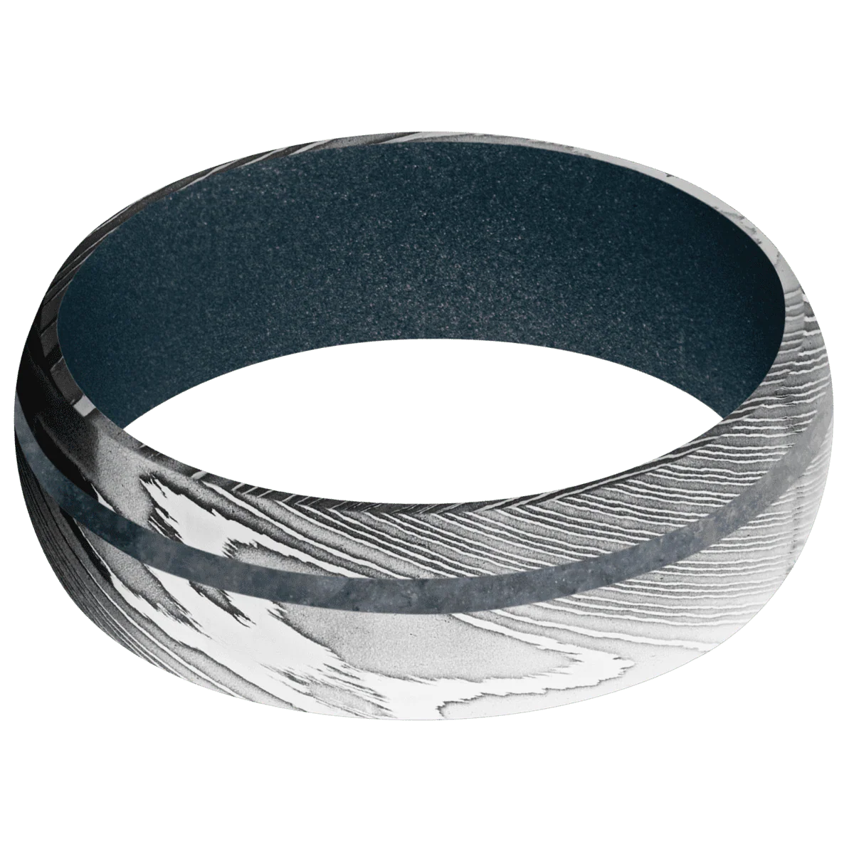 Damascus + Polish Finish + Blue Titanium - Image 3