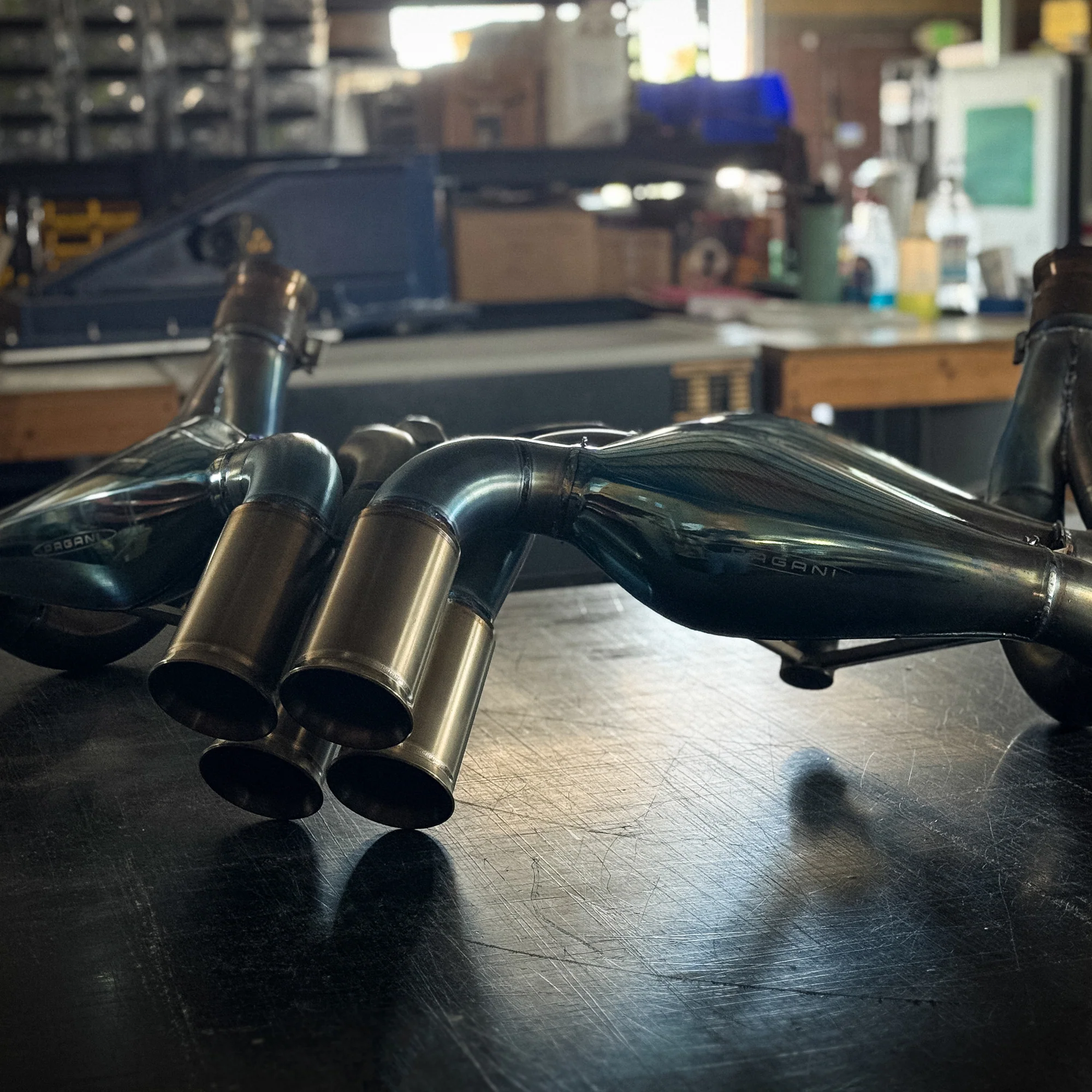 Darkened Tantalum Ring with Supercar Ron Exhaust Inlay  - Choose Your Exhaust - Image 4