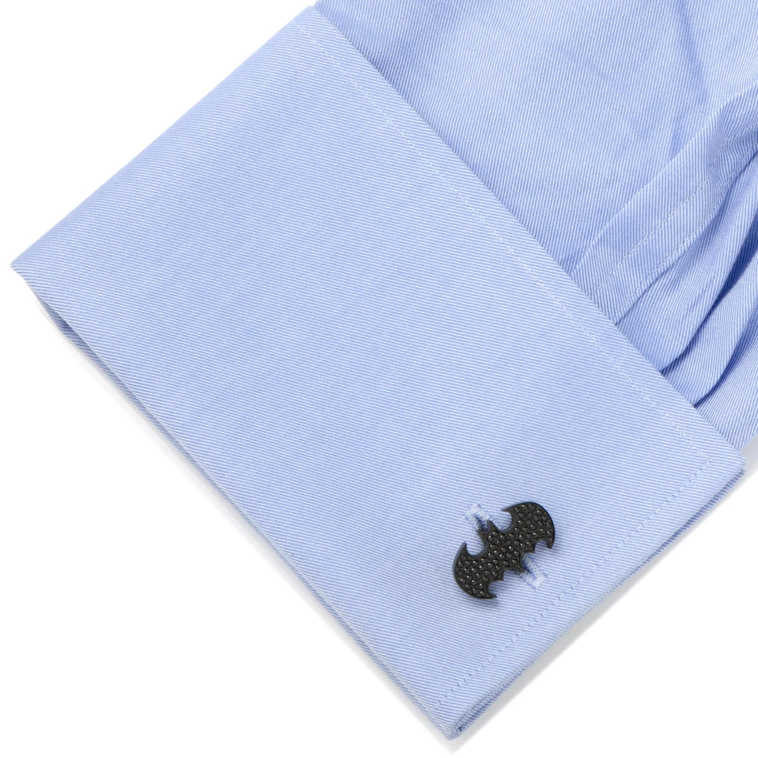 DC Batman Stainless Steel Black Pave Crystal Cufflinks - Image 3