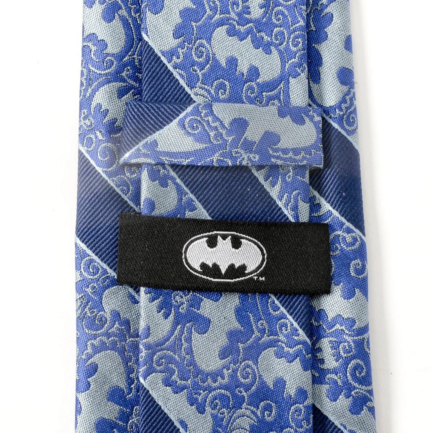 DC Batman Stripe Multi Emblem Blue Men's Tie - Image 5