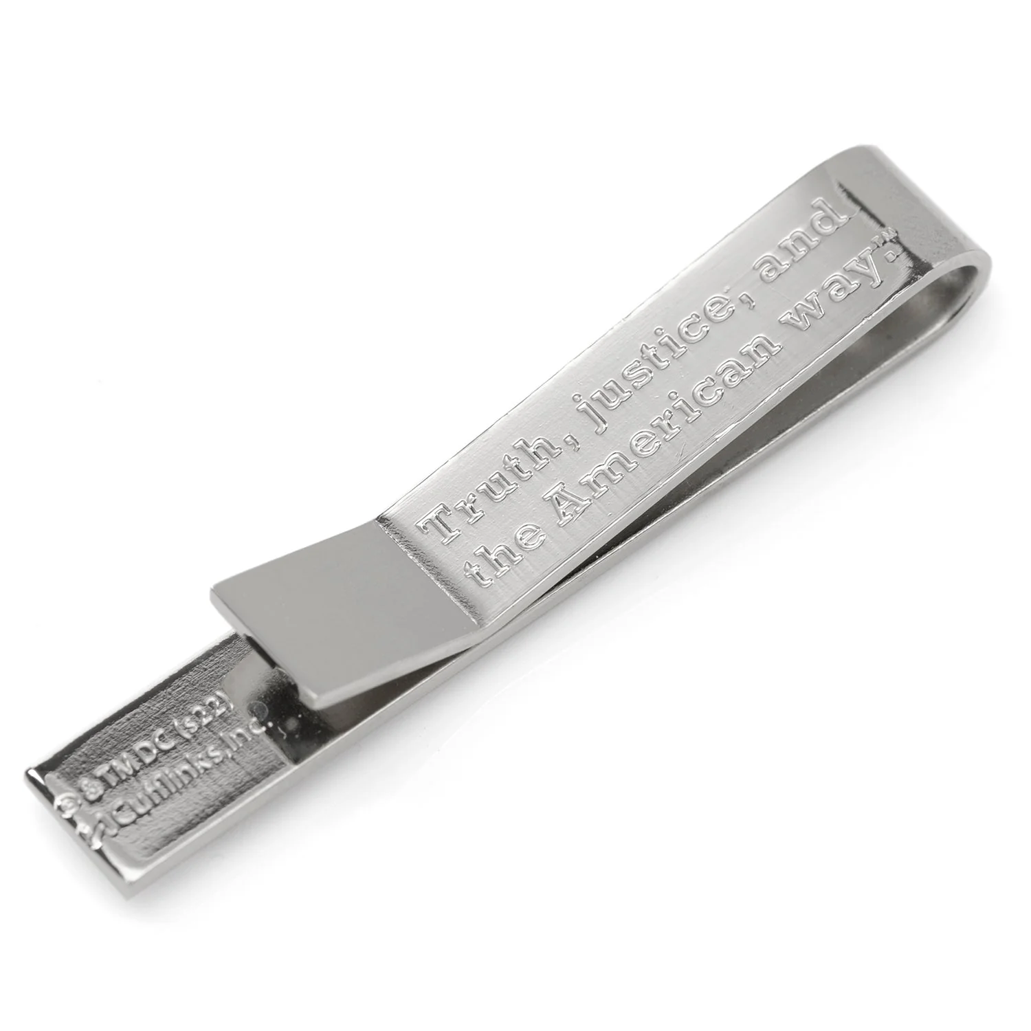 DC Superman Hidden Message Silver Tie Bar - Image 4