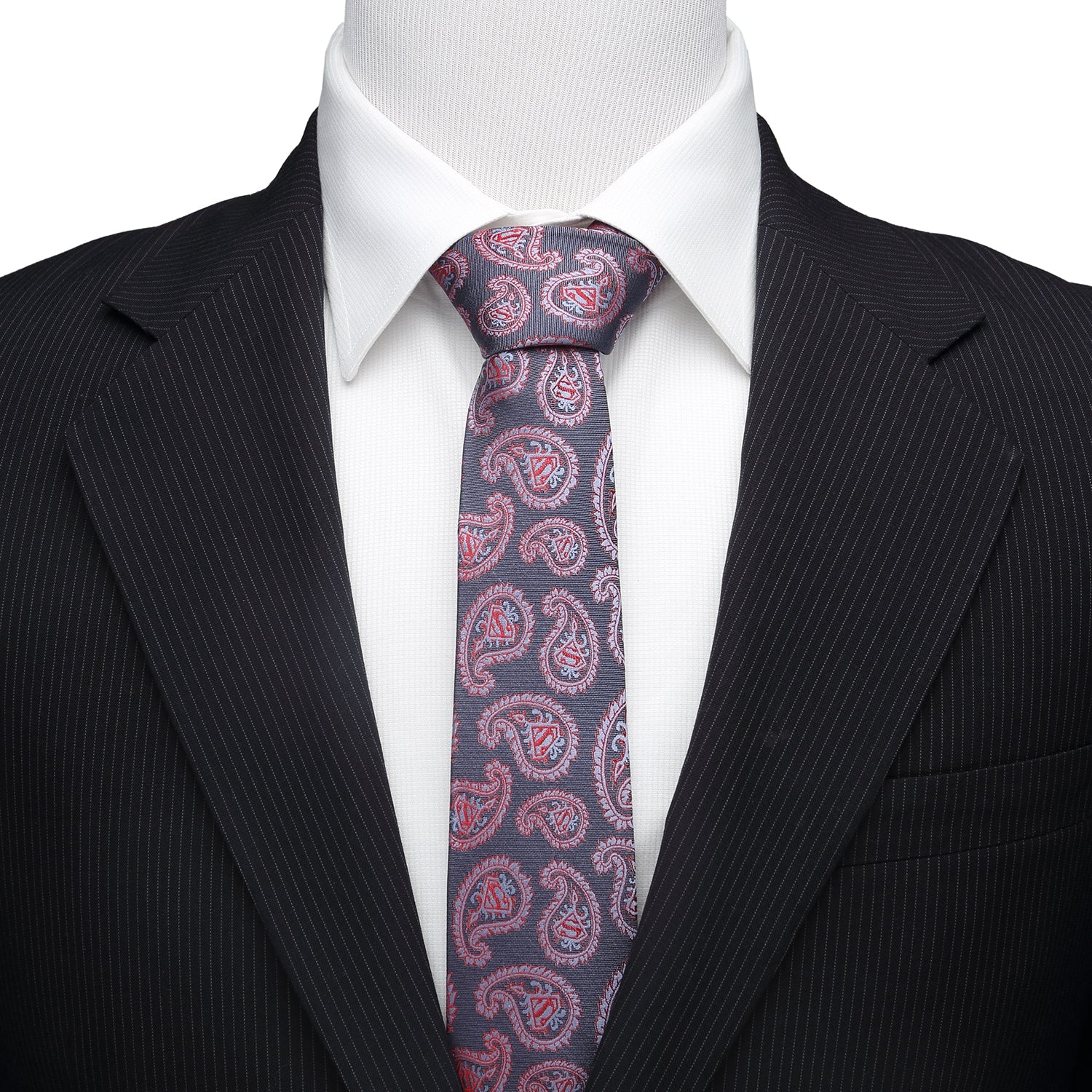 DC Superman Red and Blue Paisley Tie - Image 2