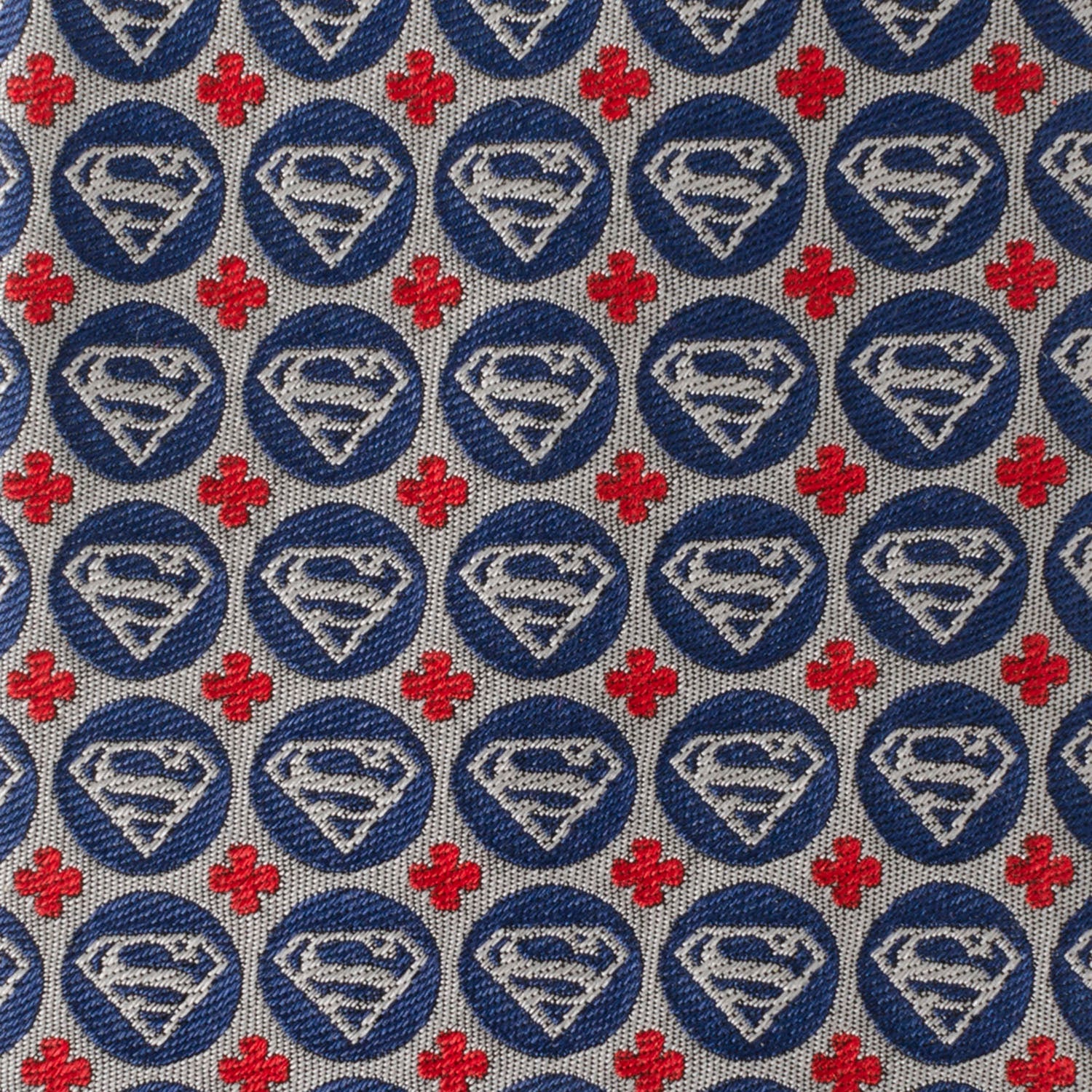 DC Superman Shield Motif Gray Men's Tie - Image 4
