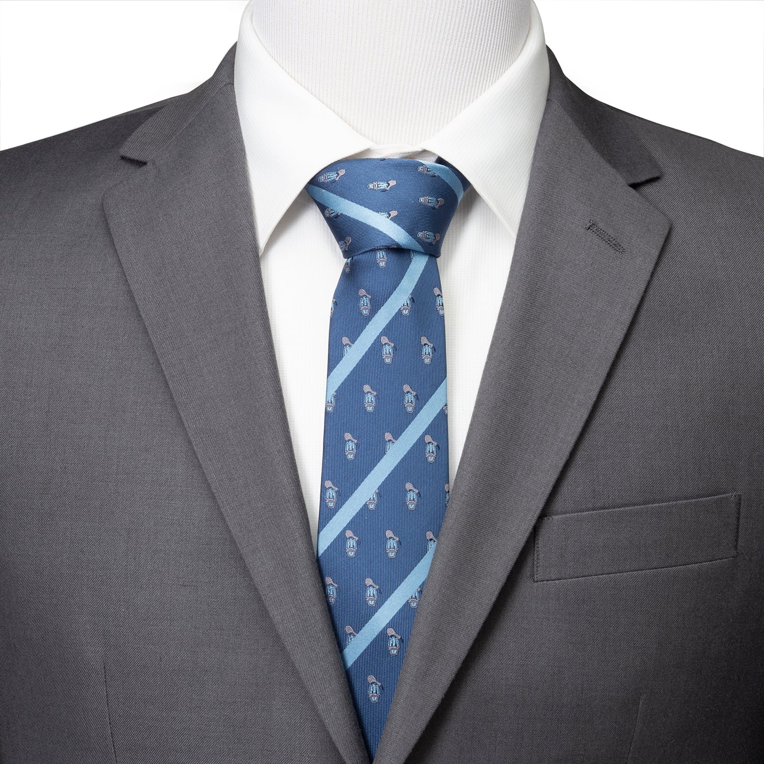 Disney Donald Duck Stripe Blue Men's Tie - Image 2
