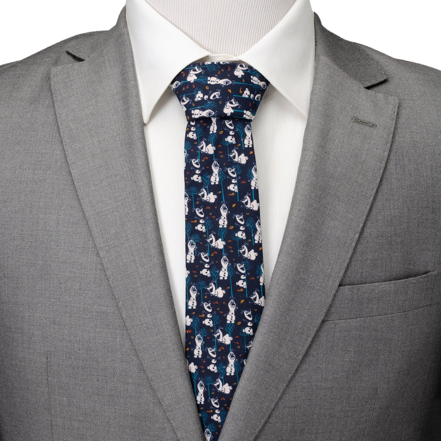 Disney Frozen Olaf Navy Pattern Men's Tie - Image 2