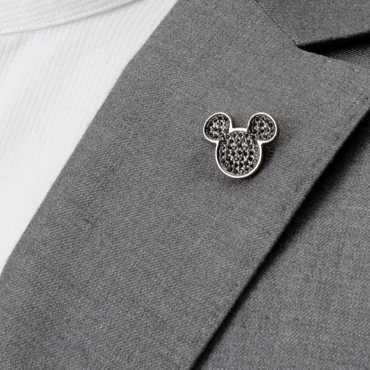 Disney Mickey Mouse Black Pave Crystal Lapel Pin - Image 4