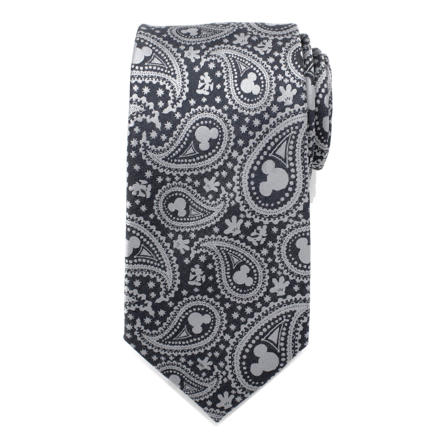Disney Mickey Mouse Gray Paisley Mens Tie - Image 3