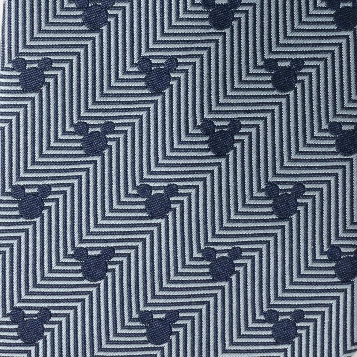 Disney Mickey Mouse Silhouette Blue Herringbone Men's Tie - Image 4
