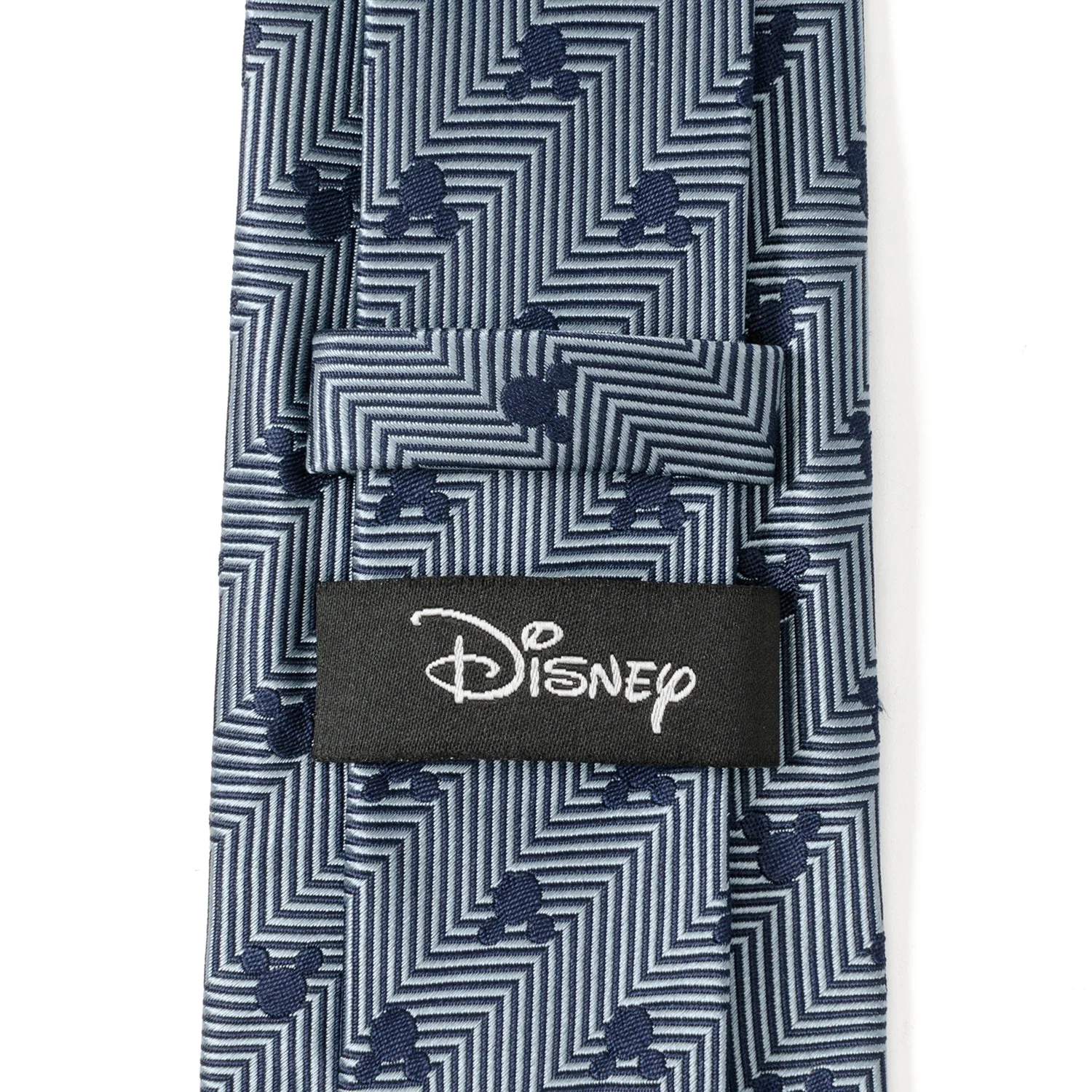 Disney Mickey Mouse Silhouette Blue Herringbone Men's Tie - Image 5