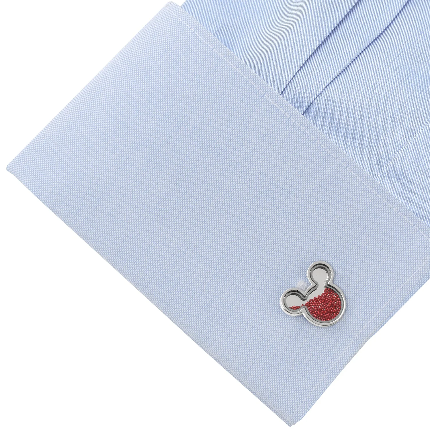 Disney Mickey Mouse Silhouette Red Caviar Bead Cufflinks - Image 3