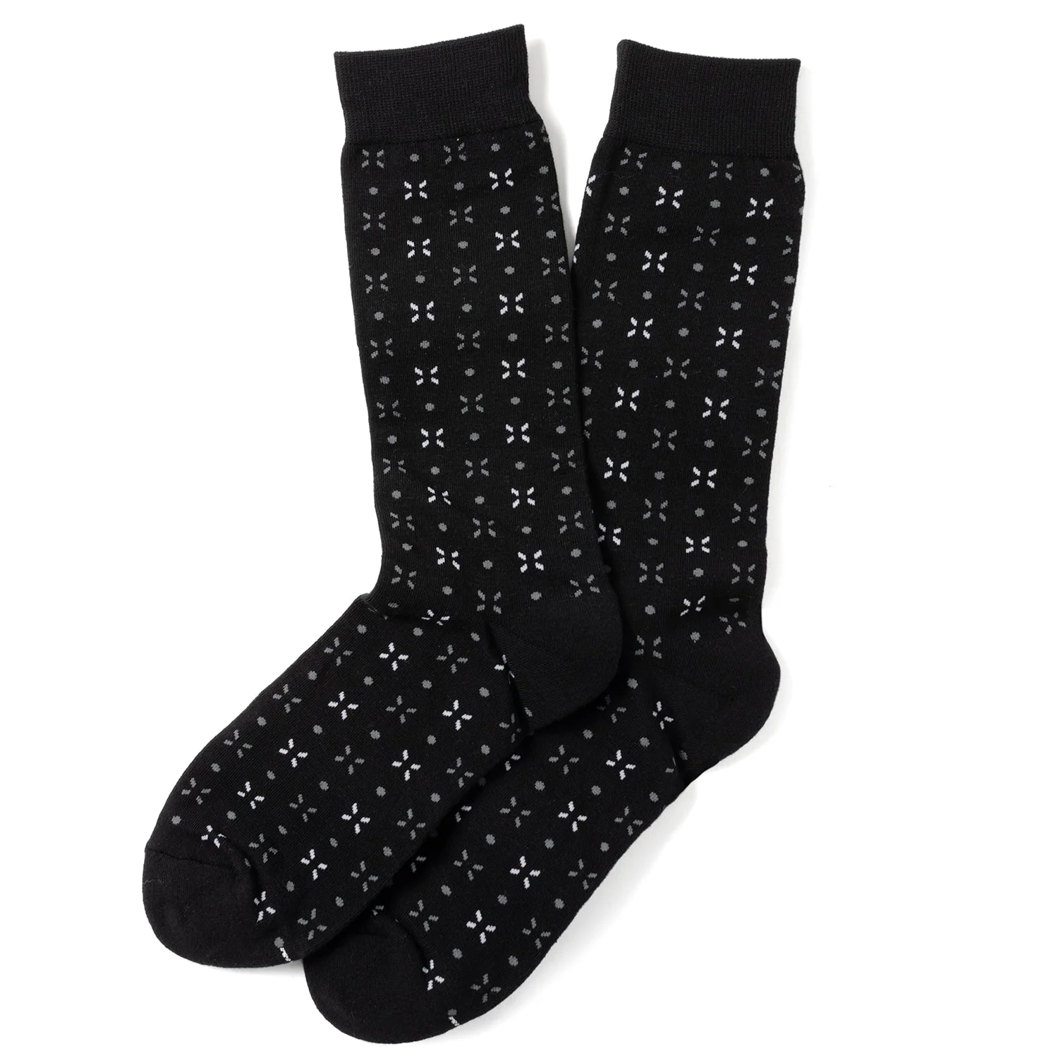 Dot Patterned Black Men's Socks - Image 2