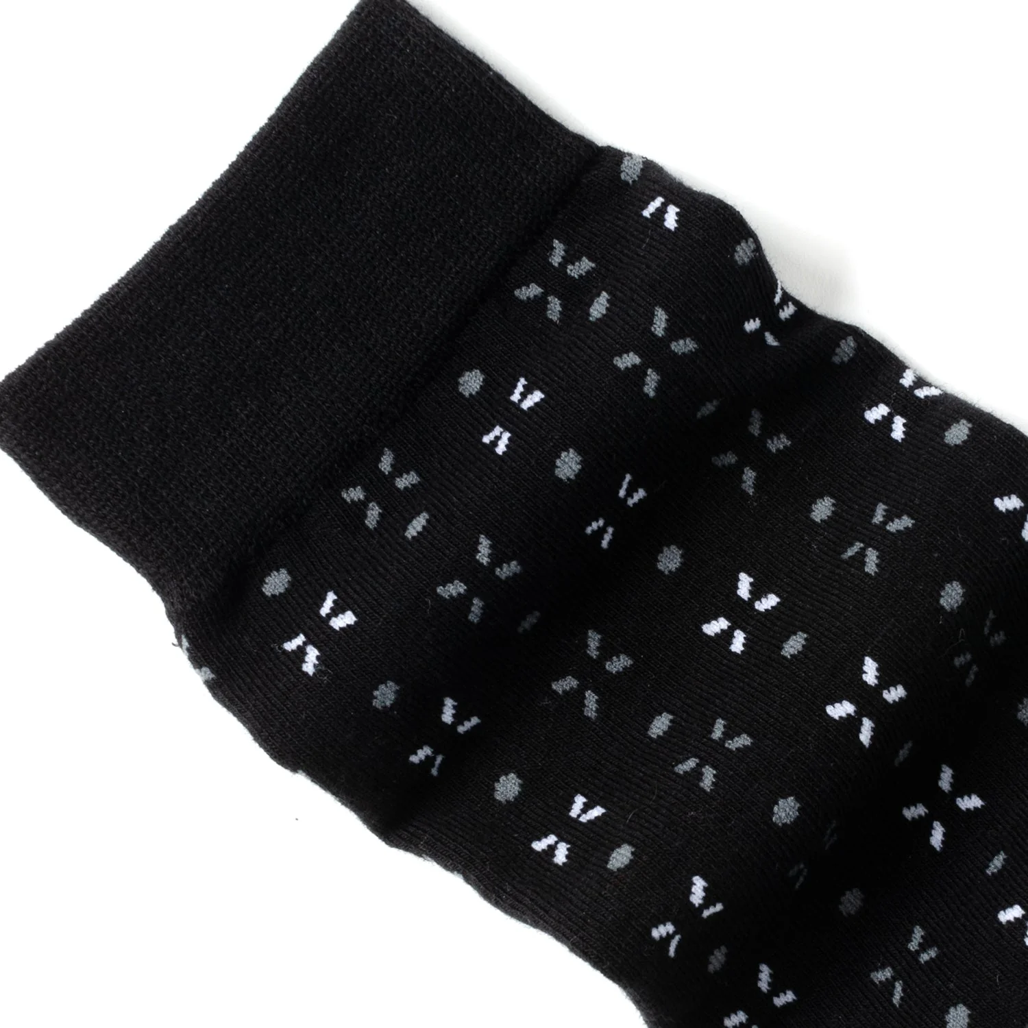 Dot Patterned Black Men's Socks - Image 4