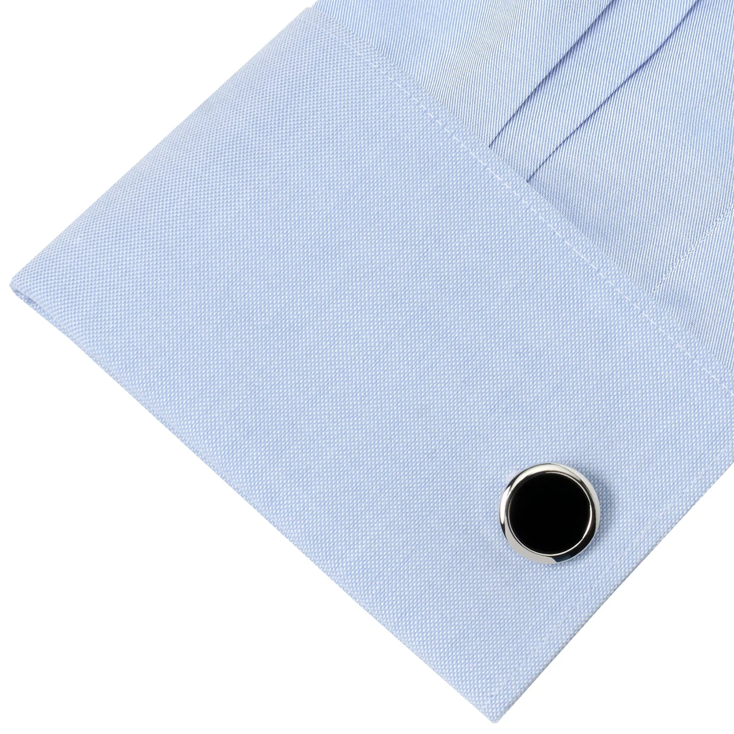 Double Sided Onyx Round Beveled Cufflinks - Image 4
